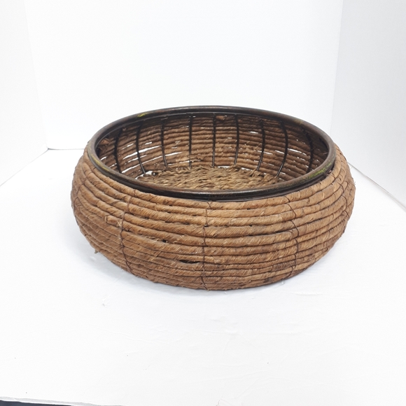 Hand Crafted Other - Large Round Coil/Rattan/Wicker Bohemian Basket